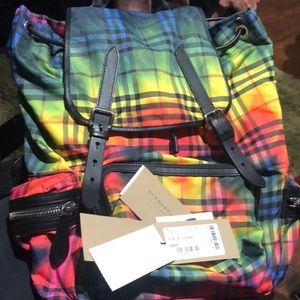 Burberry multicolor backpack unisex. New+tags!